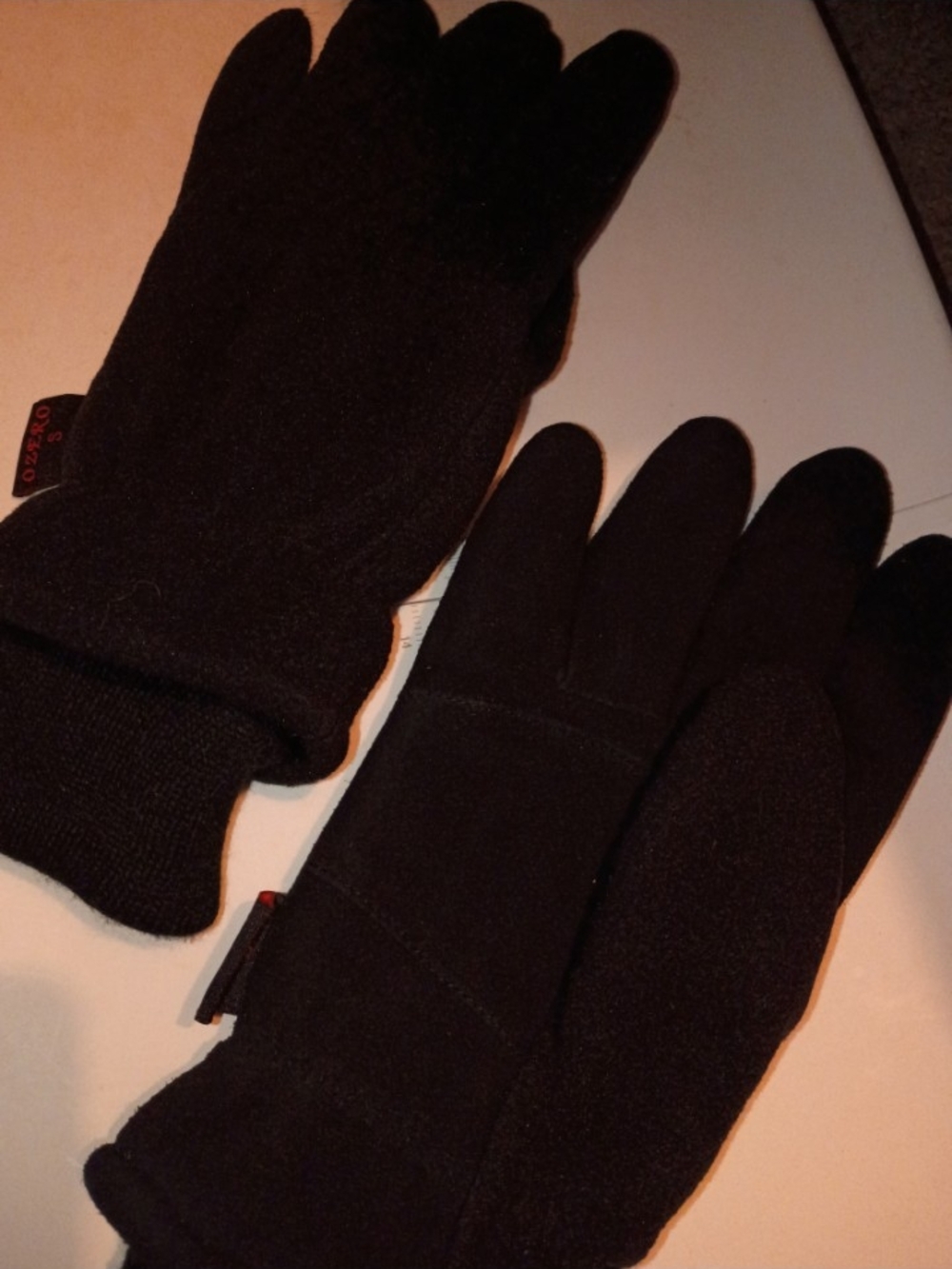 Black Womens Fleece Winter Gloves